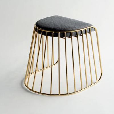 304不銹鋼電鍍 玫瑰金矮 吧凳休閑椅 五金腳踏 布藝真皮仿皮沙發(fā)椅