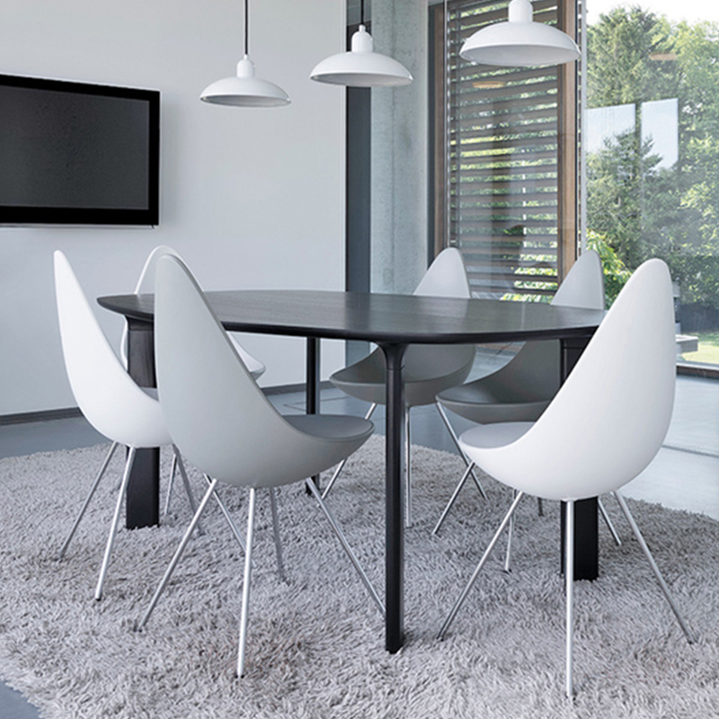 玻璃鋼Arne Jacobsen漆面水滴椅餐椅化妝經典女性美容家用椅 水形狀 面料顏色可定制 高端家具