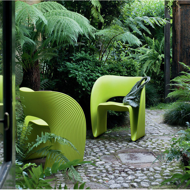 紋路玻璃鋼椅戶外休閑椅 公共酒店戶外椅Raviolo Chair Ron Arad  Magis