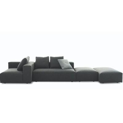 多人蒙蒂沙發(fā)DOMINO北歐現(xiàn)代簡約意大利進口牛皮沙發(fā)組合沙布藝沙發(fā)