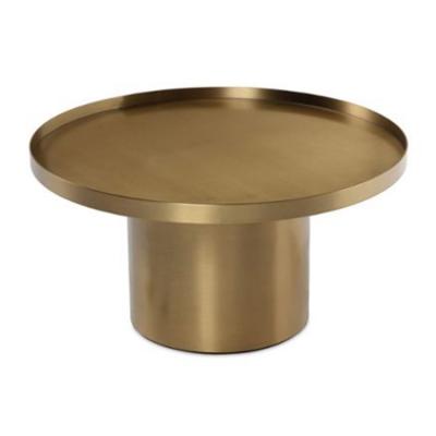 實(shí)物金色不銹鋼茶幾R(shí)ivet coffee Table 設(shè)計(jì)師圓形角幾樣板房顏色規(guī)格可定制