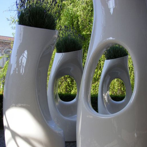 新款玻璃鋼異形客廳花盆 酒店大堂時(shí)尚花盆 景觀花盆擺件