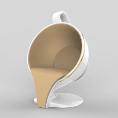 現(xiàn)代簡約玻璃鋼咖啡杯型休閑椅 咖啡廳餐椅 商務(wù)坐椅 商場休息椅