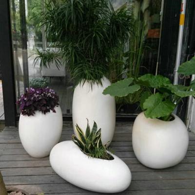 新款玻璃鋼白色饅頭型花盆 景區(qū) 落地花盆 商場客廳花盆