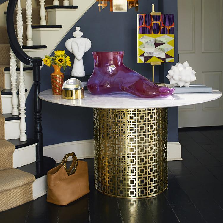 Nixon Dining Table 尼克松餐桌咖啡桌 金色不銹鋼餐臺(tái) 時(shí)尚餐桌