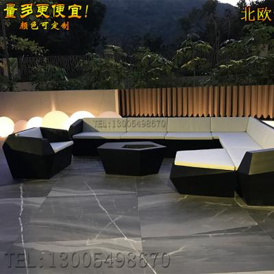 實(shí)物香港別墅私人會(huì)所咖啡 玻璃鋼方形沙發(fā)401*331 CM 定做制如圖菱形