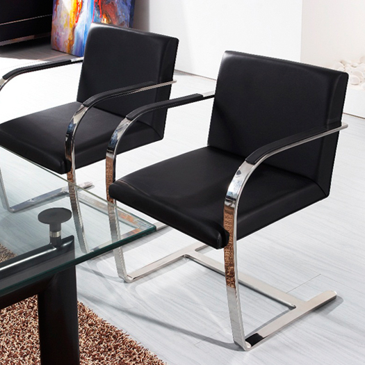 會(huì)議不銹鋼布爾諾椅子Brno Chair密斯.凡.德羅Mies vander Rohe