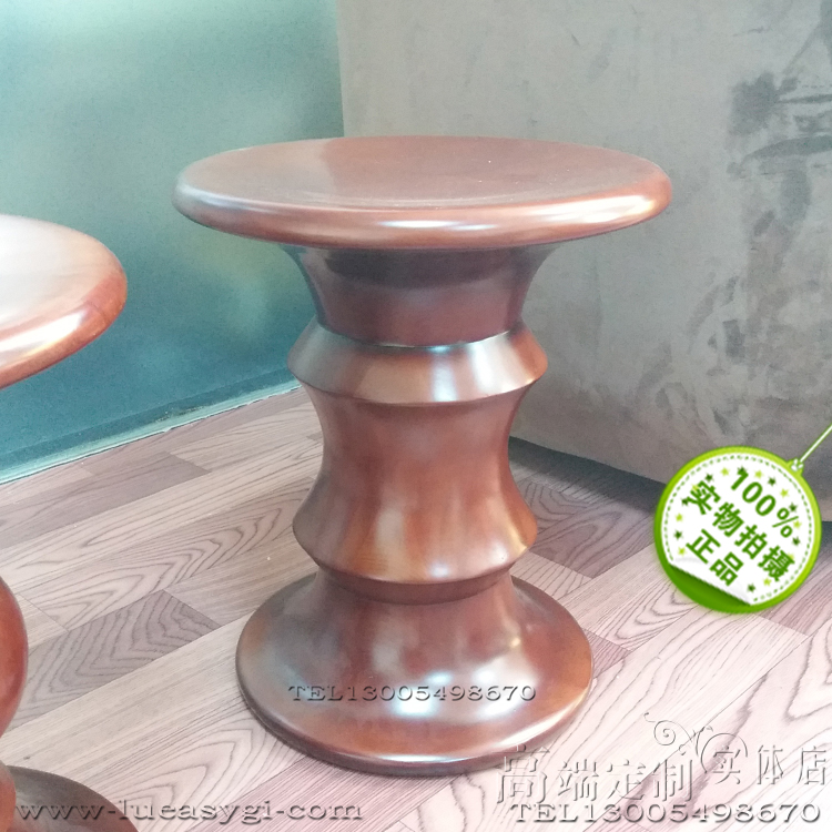 胡桃木色凳邊幾角幾Eames Walnut Stool 伊姆斯休閑圓幾凳全實木