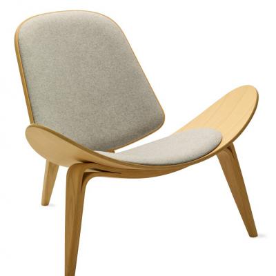 實(shí)物三腳三角三叉貝殼實(shí)木椅 漢斯·韋格納 創(chuàng)意大師 樣品房外星人北歐家具 經(jīng)典