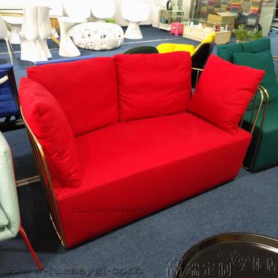 雙人位沙發(fā) 不銹鋼電鍍金色銀色布藝 新娘軟體藝術(shù)顏色可定制沙發(fā)