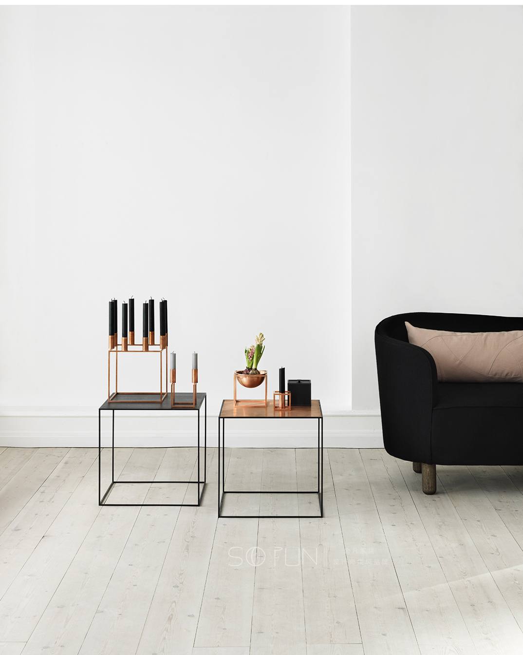 宜家定制 立方鐵藝燭臺 簡約樣板房餐桌軟裝幾何浪漫燭臺擺件 大師家具設(shè)計網(wǎng)