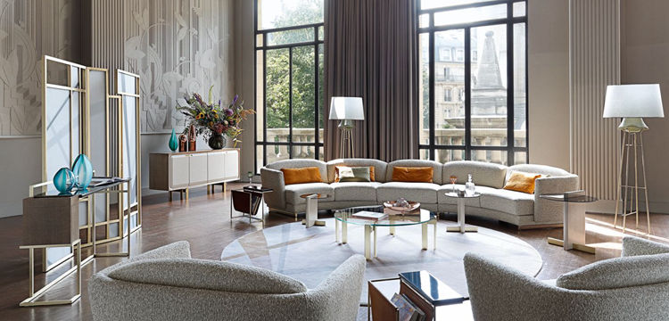 半圓形沙發(fā) 法國家具沙發(fā) 高端定制規(guī)格面料可定制弧形半月形Rochebobois