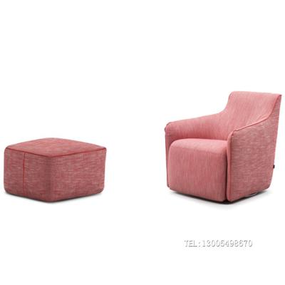 意大利扶手椅  單人位沙發(fā)腳踏 布藝家具定制