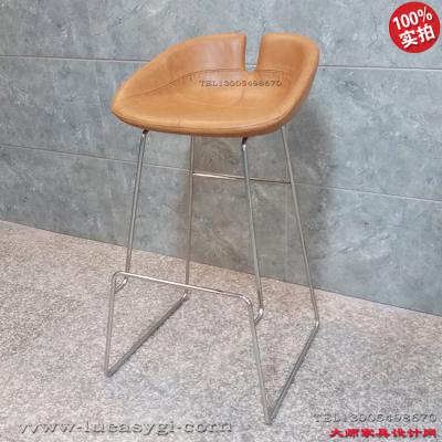 U盤不銹鋼吧椅  玻璃鋼內(nèi)架 顏色面料可定制 北歐家具1比1高端定制