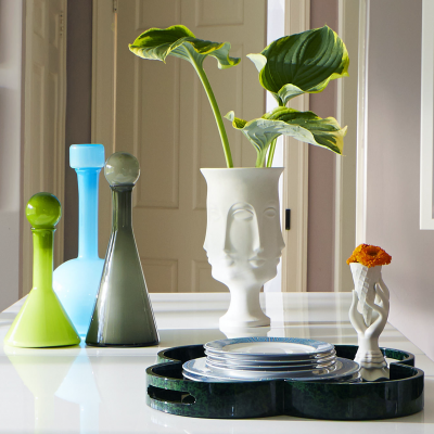 花器花瓶 高瓶 人臉 出家人和尚 僧人 佛教文化 藝術(shù)品 定制花瓶