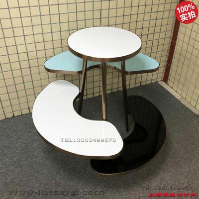 半圓形 半月牙展示架 促銷架 置物架子 不銹鋼電鍍 藝術(shù)架 商場賣場CBD 高端家具飾物架