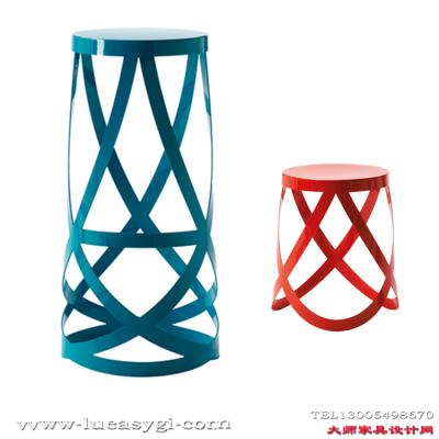 創(chuàng)意設計師家具  五金彩色電鍍烤漆絲帶吧凳 酒吧前臺休閑吧凳