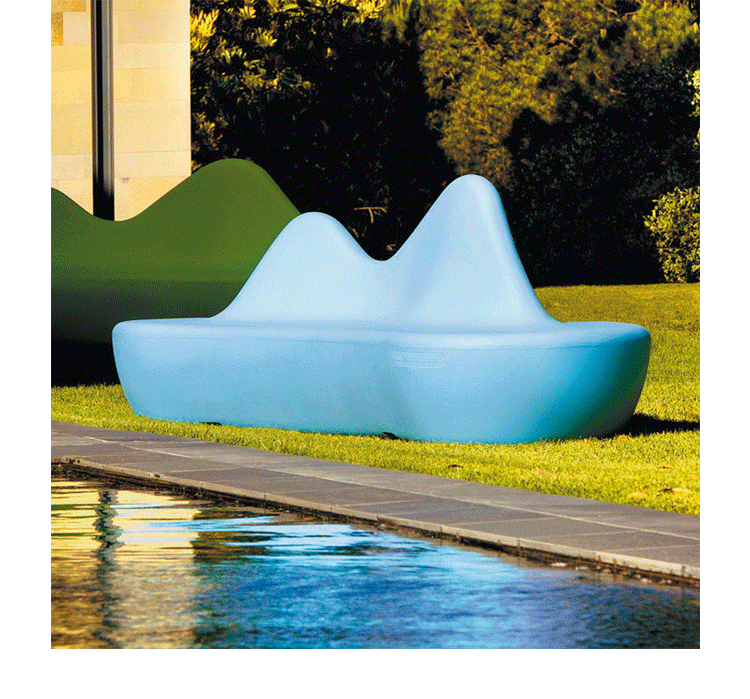 玻璃鋼雙駱峰長椅 創(chuàng)意設(shè)計(jì)師家具山峰長凳 玻璃鋼戶外休閑凳