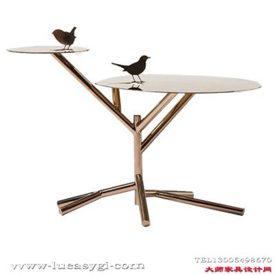 創(chuàng)意設(shè)計師家具 動物桌子 金屬邊幾角幾個性邊桌 茶幾不銹鋼電鍍金色