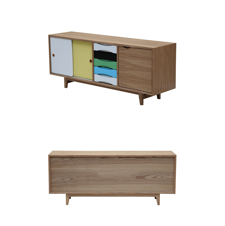 北歐設計師家具 實木柜  儲物柜 餐邊柜 餐置柜 電視柜 多格 抽屜柜彩色兒童柜