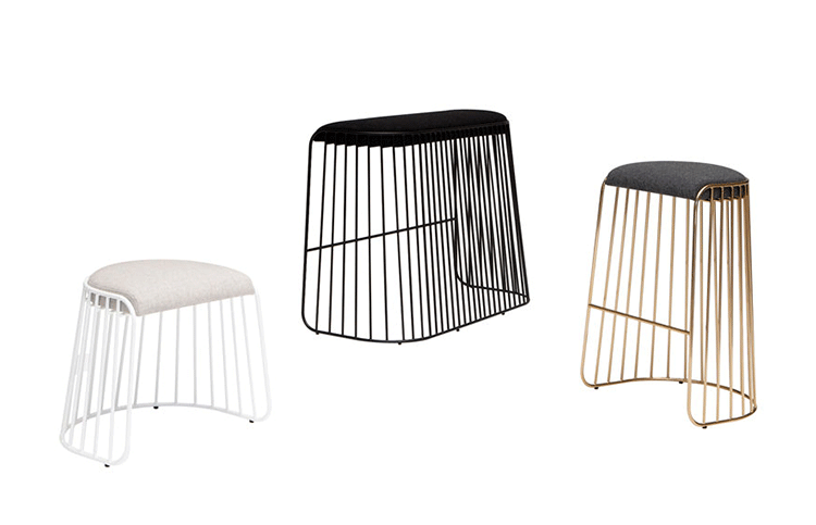 北歐創(chuàng)意設計師家具 304不銹鋼電鍍雙座矮凳 新娘的面紗雙人凳