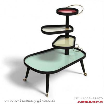 促銷架 置物架科爾意大利設計標簽壽司四色彩色多顏色咖啡桌 酒店餐廳會所高端推車茶幾