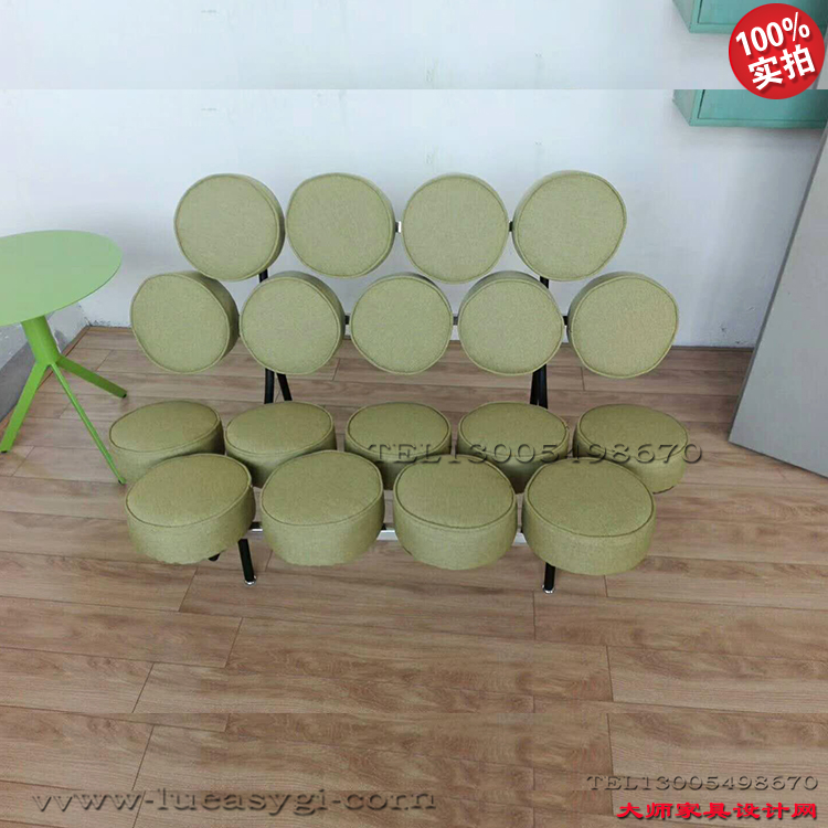 五金家具 意大利美國(guó)沙發(fā)尼爾森 餐飲商務(wù)顏色可定鼓椅棉花糖Sofa糖果