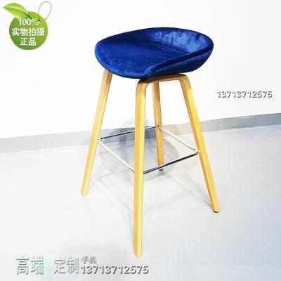 實物布藝西皮高腳吧椅 HAY吧椅全軟包AAS33 坐墊木腳吧臺椅丹麥 Hee Welling