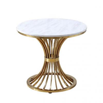 電鍍 現(xiàn)代迷你小茶幾簡約圓形大理石邊幾北歐移動角幾不銹鋼小圓桌