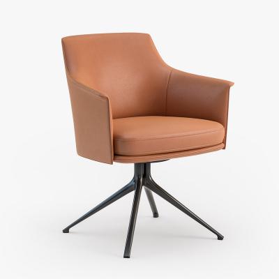 波莉弗母 JEAN MARIE MASSAUD餐椅款 斯坦福扶手椅簡約靠背椅洽談椅 不銹鋼電鍍腳布藝西皮