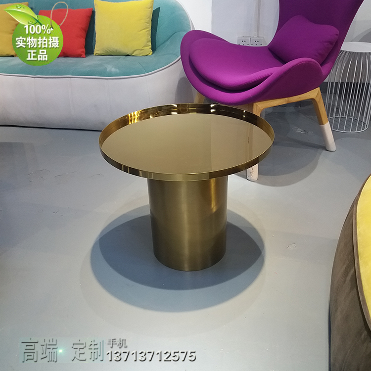 五金不銹鋼電鍍鏡面拉絲圓柱茶幾邊幾角幾金銅色 規(guī)格顏色可定制