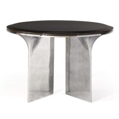 航母餐桌茶幾不銹鋼大理石 ALTO Round coffee table aluminium and wood