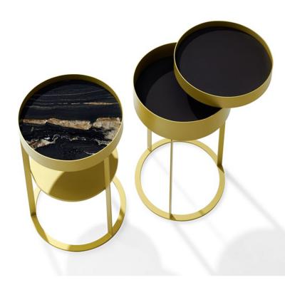 抽屜床頭柜茶幾不銹鋼金色貯藏角幾邊幾 Draenert NIGHT  Metal table  Stephan Veit