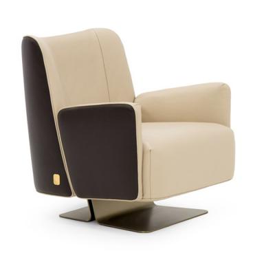 皮質(zhì)扶手椅休閑椅 不銹鋼電鍍五金腳架Formitalia SUNRISE Deerskin armchair