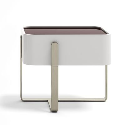 2019年新品 EDEN 床頭柜 帶抽屜 玄關(guān)桌置物柜BOATTOMARTINOstudio設(shè)計(jì)304不銹鋼實(shí)心框架 皮質(zhì)軟包