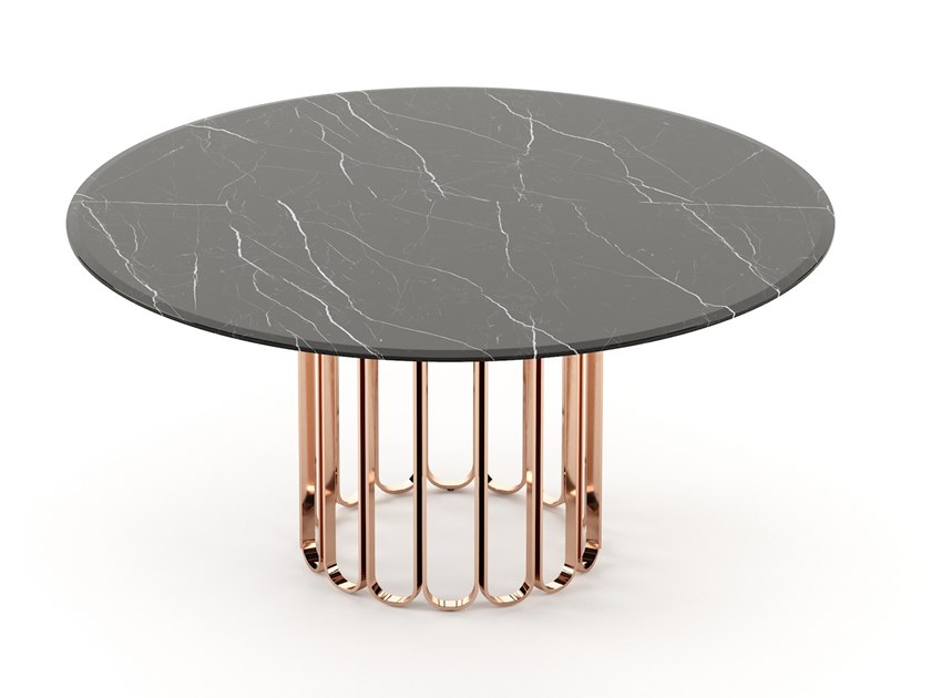 5款桌子 Laskasas謝麗爾大理石圓餐桌 不銹鋼電鍍鐵烤漆鋼化玻璃實(shí)木桌面