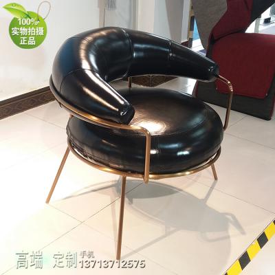 烏克蘭設(shè)計意大利風(fēng)格 魔性月亮休閑沙發(fā)椅 不銹鋼電鍍玫瑰金銅 香檳金