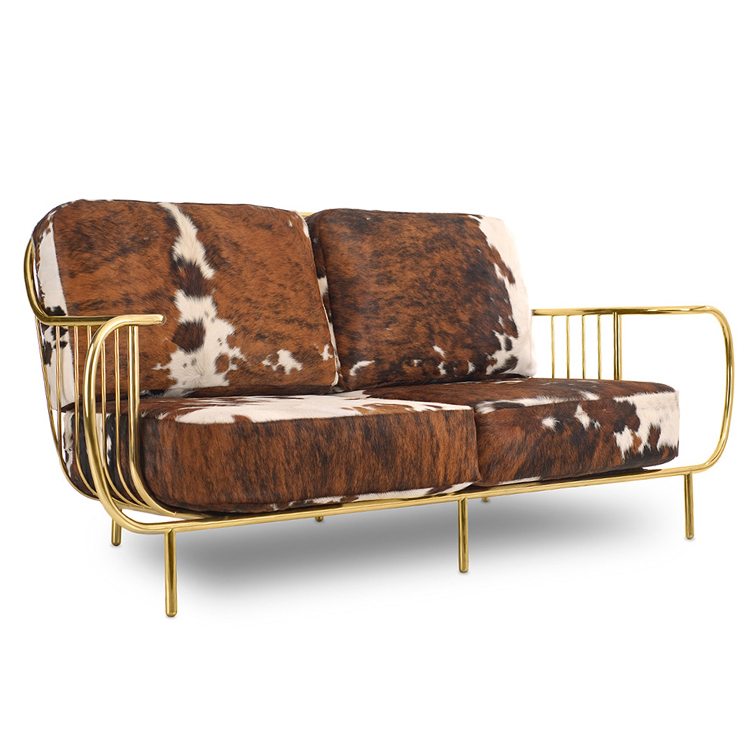 自由之門扶手椅高背復(fù)古鳥籠椅 不銹鋼休閑椅 絨布絕配天鵝絨雙人三人位沙發(fā)椅