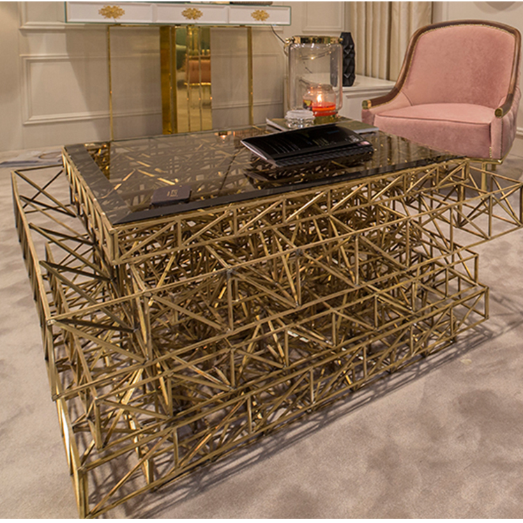 4款鐵藝 bessa埃菲爾中心邊桌網(wǎng)子格子架子Bend Drum table 鐵塔粗獷質(zhì)樸美學懷舊 鋼化染色玻璃茶幾