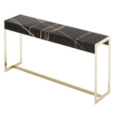 Laskasas ANTHONY安東尼 玄關桌 置物桌 靠墻桌不銹鋼電鍍+實木鋼琴漆或大理石