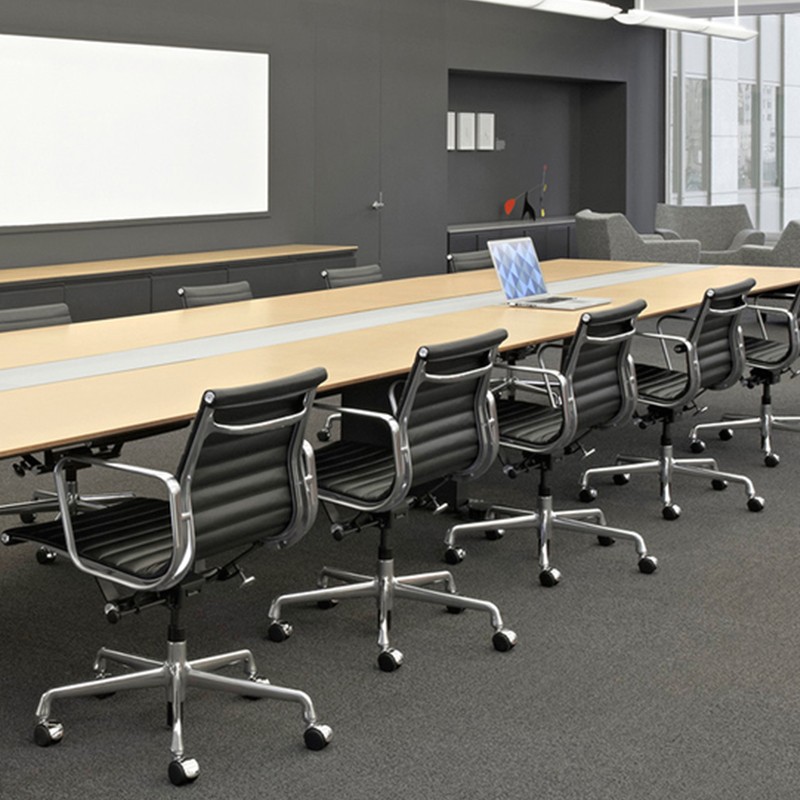 伊姆斯鋁組椅鋁合金老板椅 低背版不銹鋼可轉(zhuǎn)腳設(shè)計(jì)師轉(zhuǎn)椅高背真皮軟包電腦椅 休閑椅行政會(huì)議椅