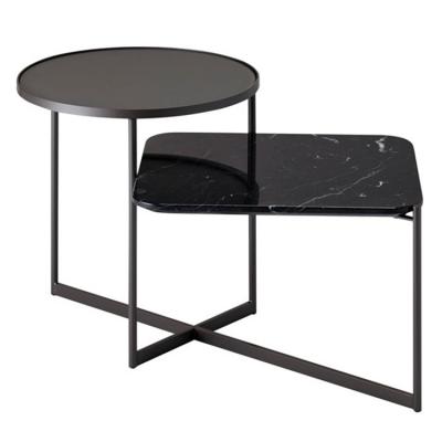 蒂姆梯級 2017設(shè)計 茶幾連體 圓形方形組合茶幾邊幾大理石玻璃鋼框架五金鐵烤漆不銹鋼電鍍 咖啡床頭幾