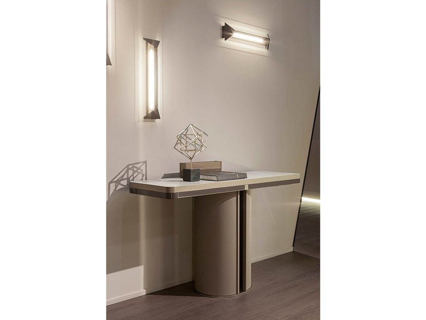 零字形T字 O型玄關(guān)桌 安德里亞·博尼尼 意大利風(fēng)格 不銹鋼電鍍銅色玫瑰金 大理石實木桌面