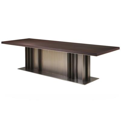 Promemoria系列家具 NILA 會議桌子餐椅辦公室不銹鋼電鍍銅色 實木大理石桌面桌腳