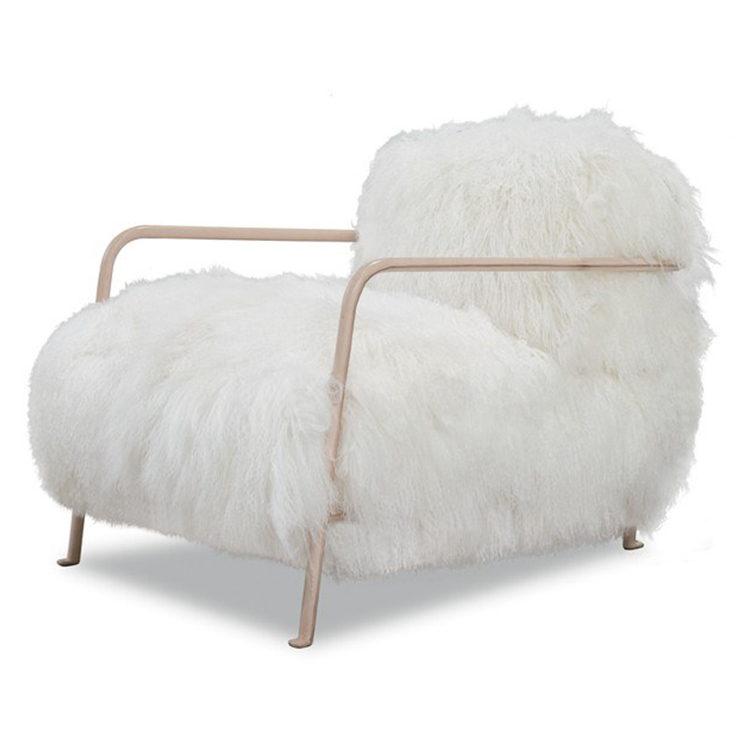 新品巴克斯特百特布魯塞爾沙發(fā)椅 毛絨絲條 皮革 不銹鋼電鍍銅色金色鐵烤漆 單人位休閑椅