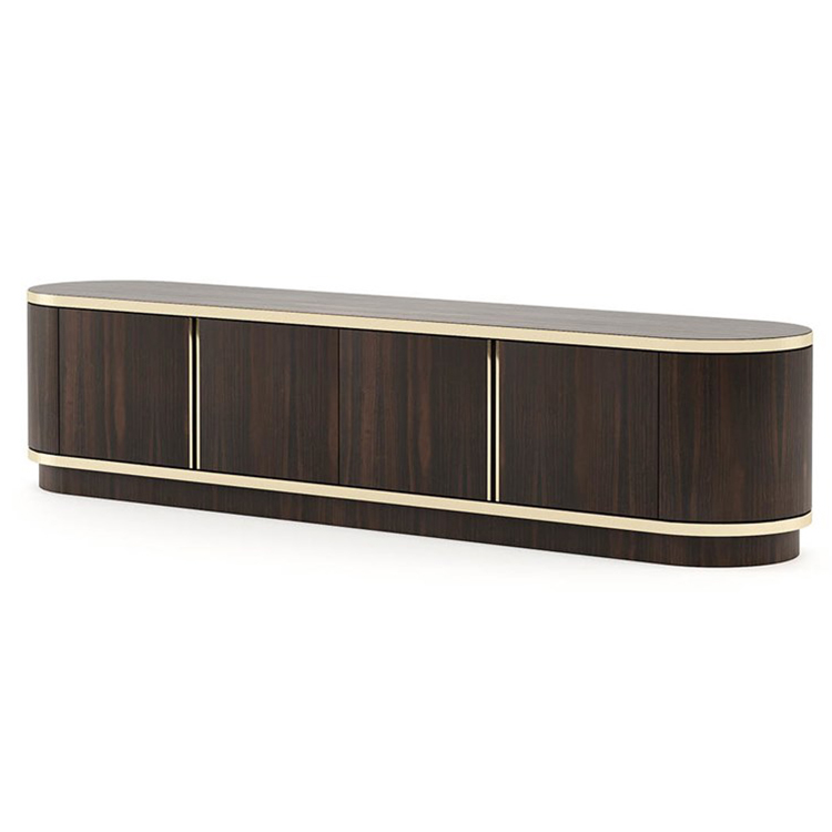 布朗電視柜棕色系列不銹鋼電鍍閃爍 布朗家金屬腳架 實木鋼琴漆