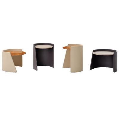 賓利家具凱碧咖啡桌BENTLEY HOME KEPI COFFEE TABLE重疊圓柱茶幾邊幾角幾 不銹鋼軟包實木大理石