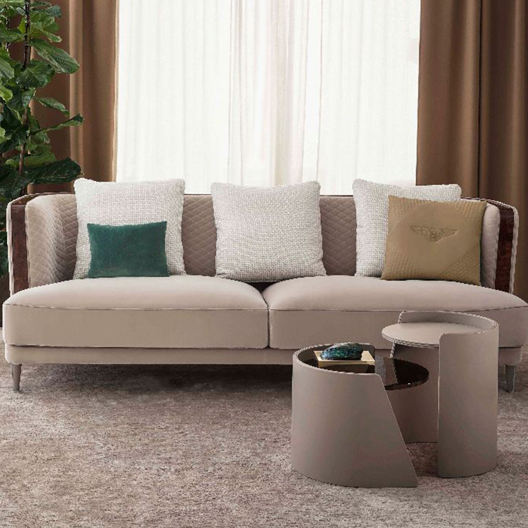 賓利家具凱碧咖啡桌BENTLEY HOME KEPI COFFEE TABLE重疊圓柱茶幾邊幾角幾 不銹鋼軟包實木大理石