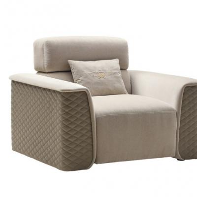 賓利家具波多貝羅扶手椅 單人位帶靠頭 大號(hào)單人沙發(fā)休閑椅 皮革布藝