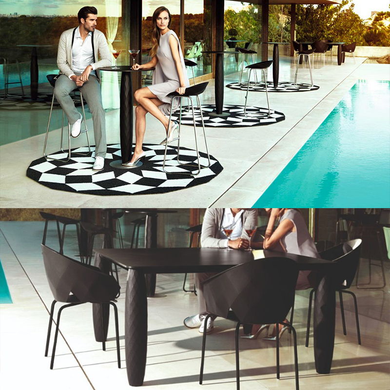 實(shí)物 西班牙設(shè)計(jì)師estudiHac VONDOM 玻璃鋼桌子吧桌 餐桌 咖啡桌 不銹鋼鐵烤漆腳盤(pán)